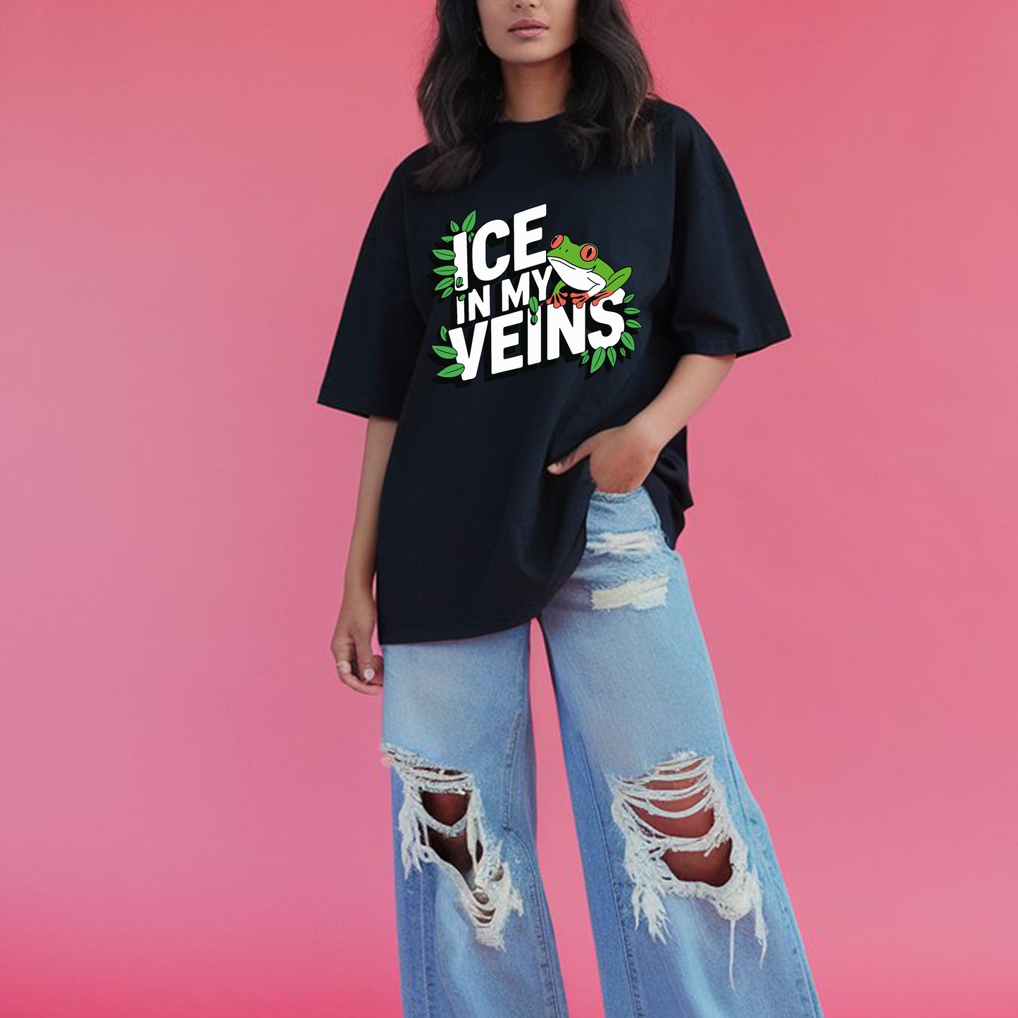 ICE IN MY VEINS OVERSIZED PRINTED UNISEX T-SHIRT