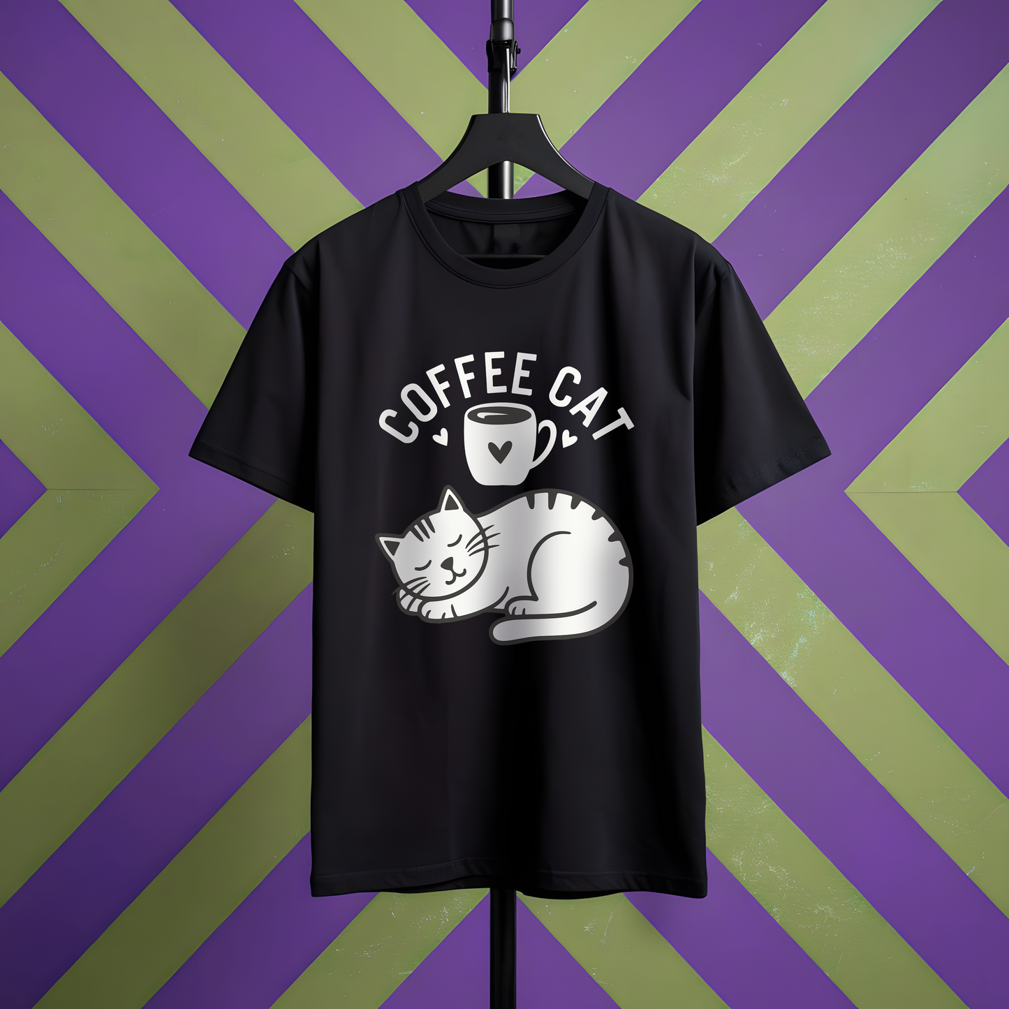 Coffee Cat OVERSIZE Printed T-Shirt