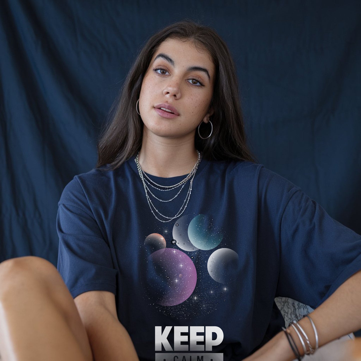 Space Calm graphical Oversized Unisex T-Shirt