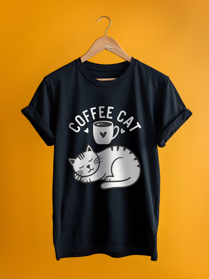 Coffee Cat OVERSIZE Printed T-Shirt