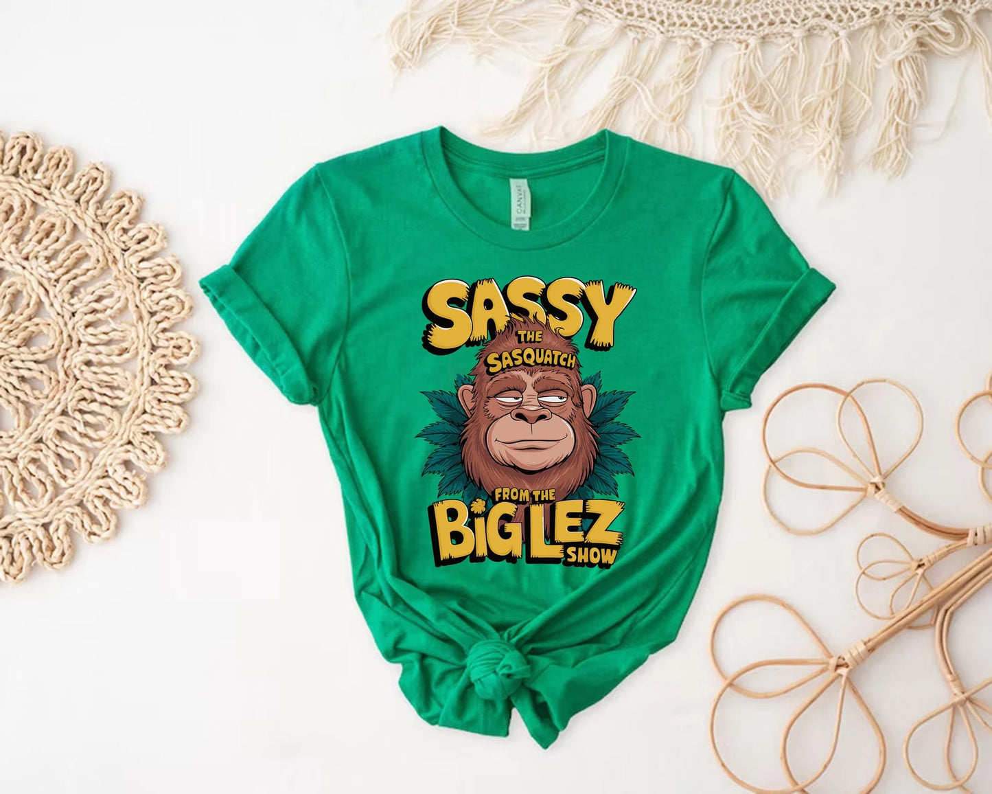 The Big lez Show Shirt, Sassy The Sasquatch, Weed lover Bigfoot clothing